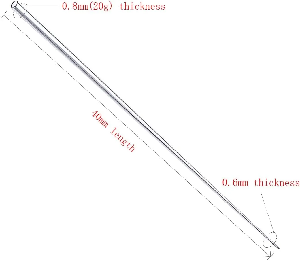 22G/20G/18G/16G/14G/12G/10G/8G/6G/4G/2G/0G/00G 316L Steel Taper Insertion Pin for Ear/Nose/Navel/Nipple/Lip/Eyebrow Stretcher, Body Piercing Stretching Kit Assistant Tool