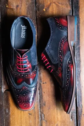 Amen Red & Navy Two Tone Brogues