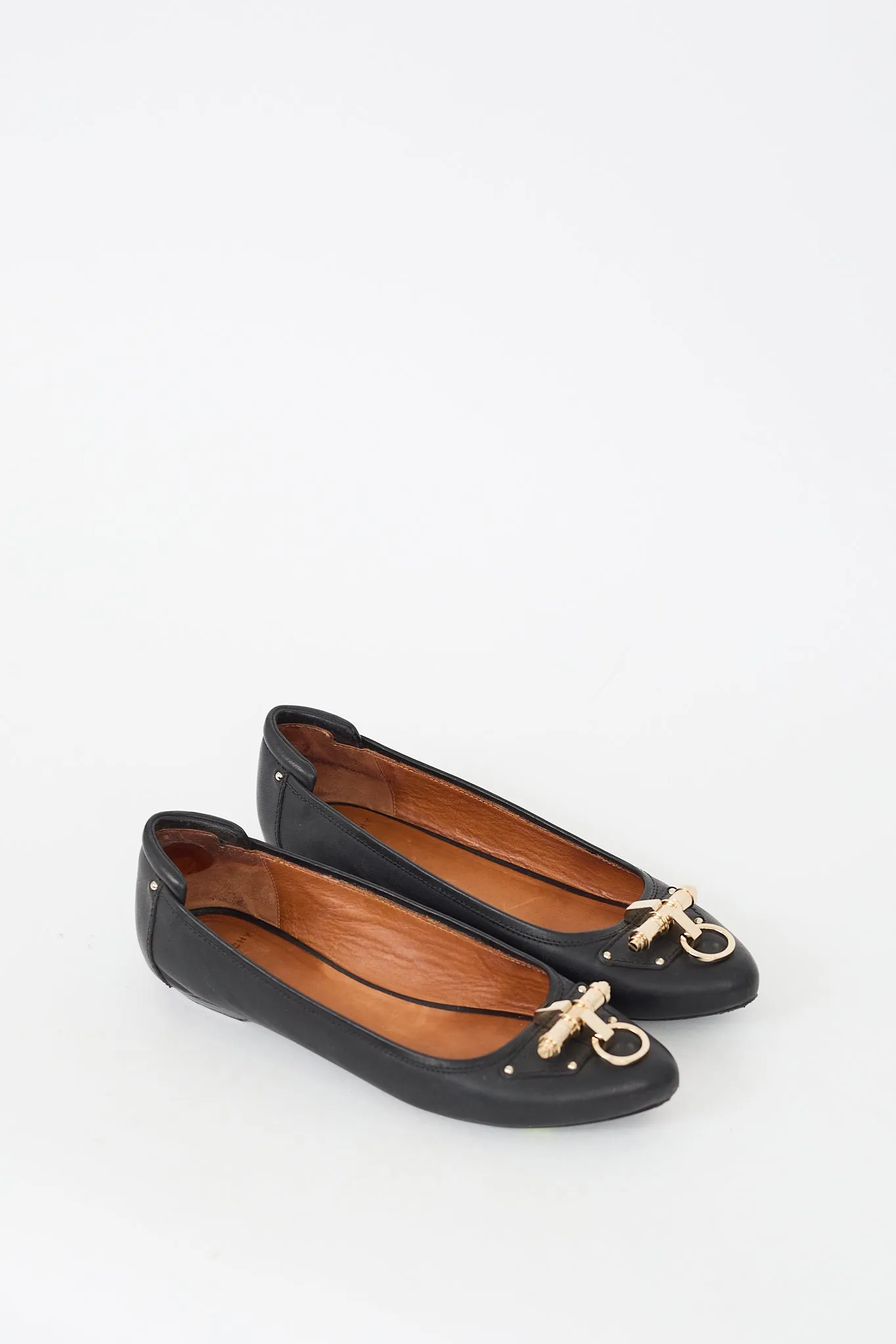 Black Leather Buckle Flat