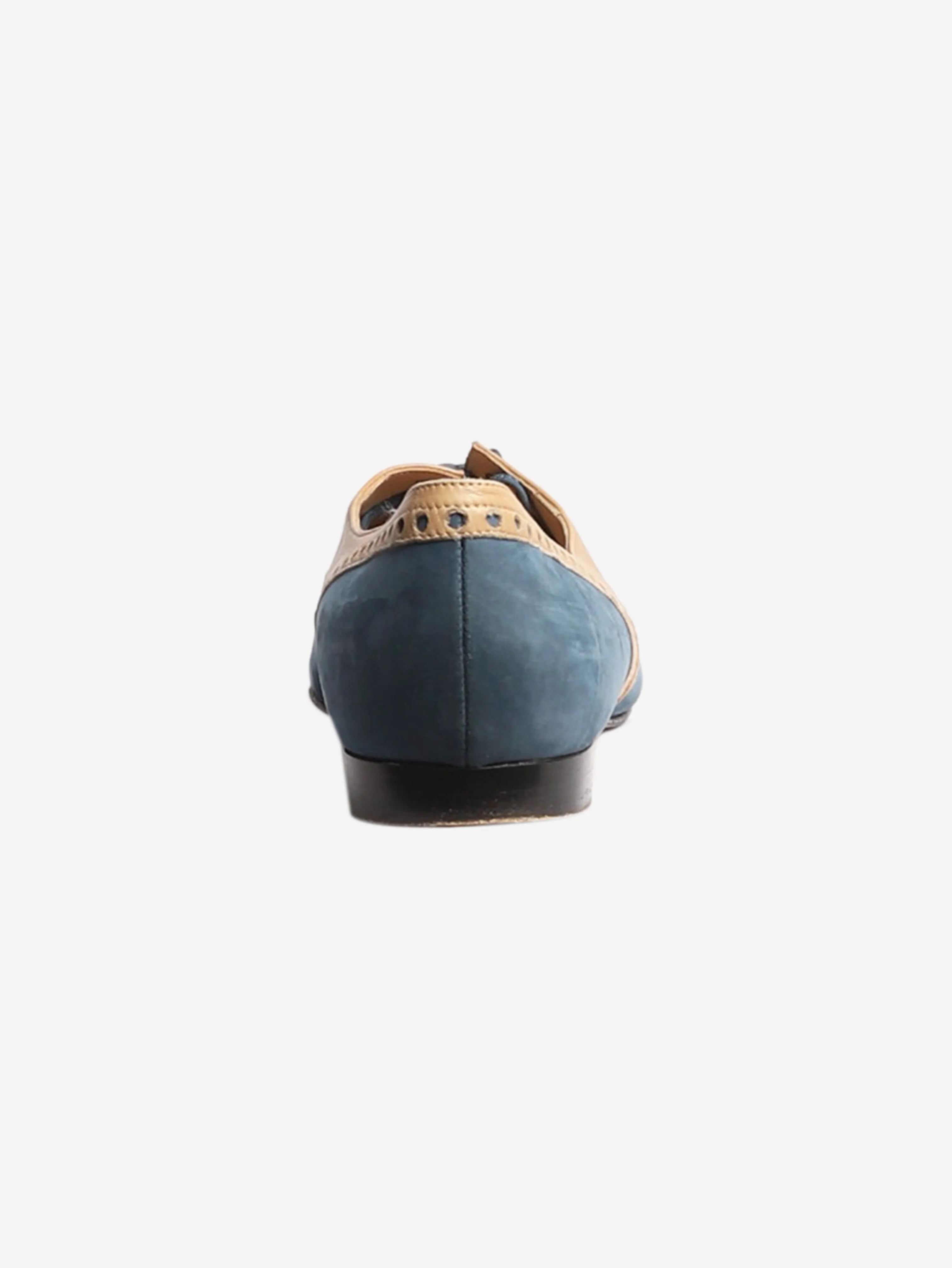 Blue and beige lace-up brogues - size EU 38.5