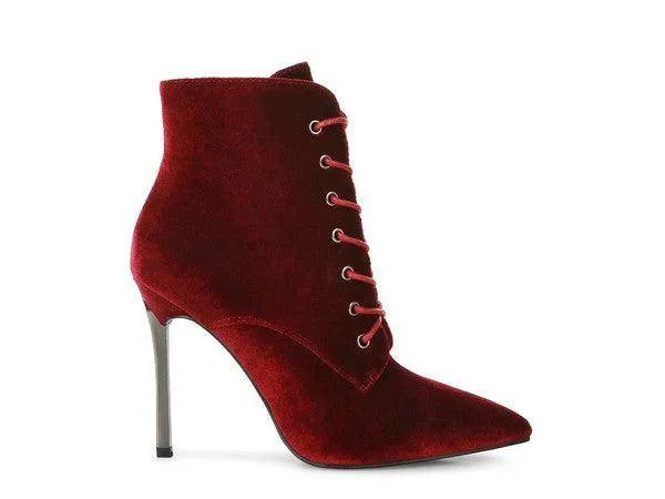 Bornsta Velvet High Heeled Velvet Boots