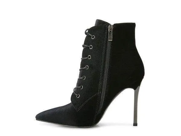 Bornsta Velvet High Heeled Velvet Boots