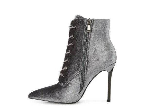 Bornsta Velvet High Heeled Velvet Boots