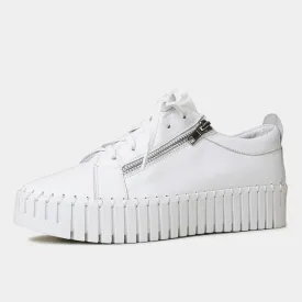 Bump White Leather Sneakers