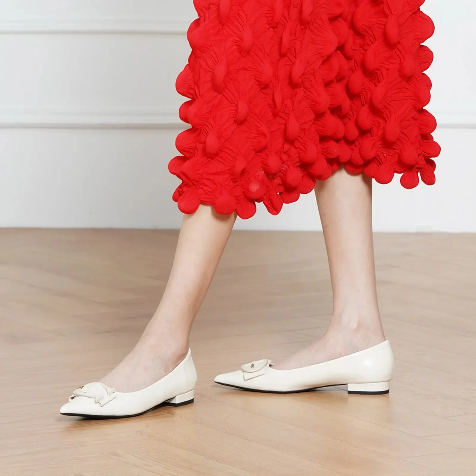 C Buckle Pointed Toe Flats (Aida)