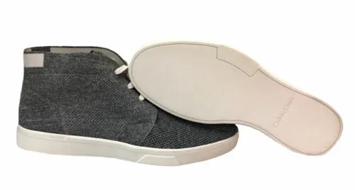 Calvin Klein Men's Indio Woven Chukka Boots Gray White Size 11.5