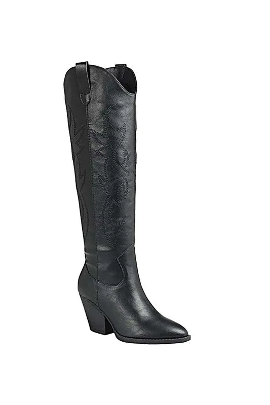 Casual Knee High Western Boots