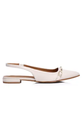 Clara Pointed Toe Ballerina & Flats (Beige)