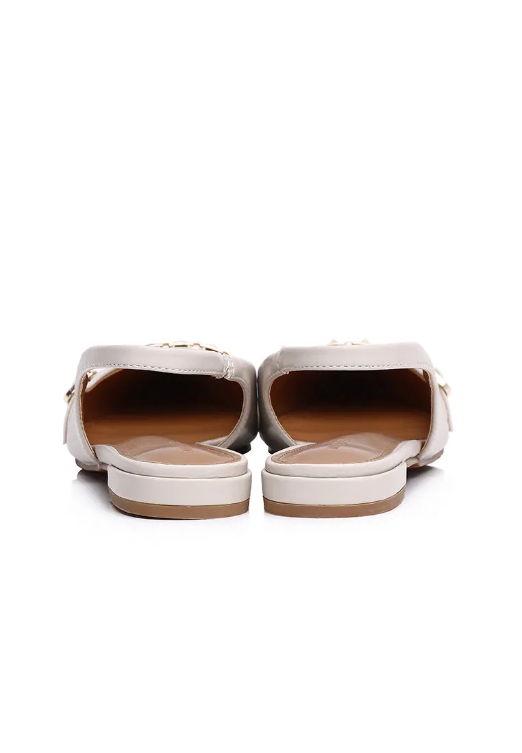 Clara Pointed Toe Ballerina & Flats (Beige)