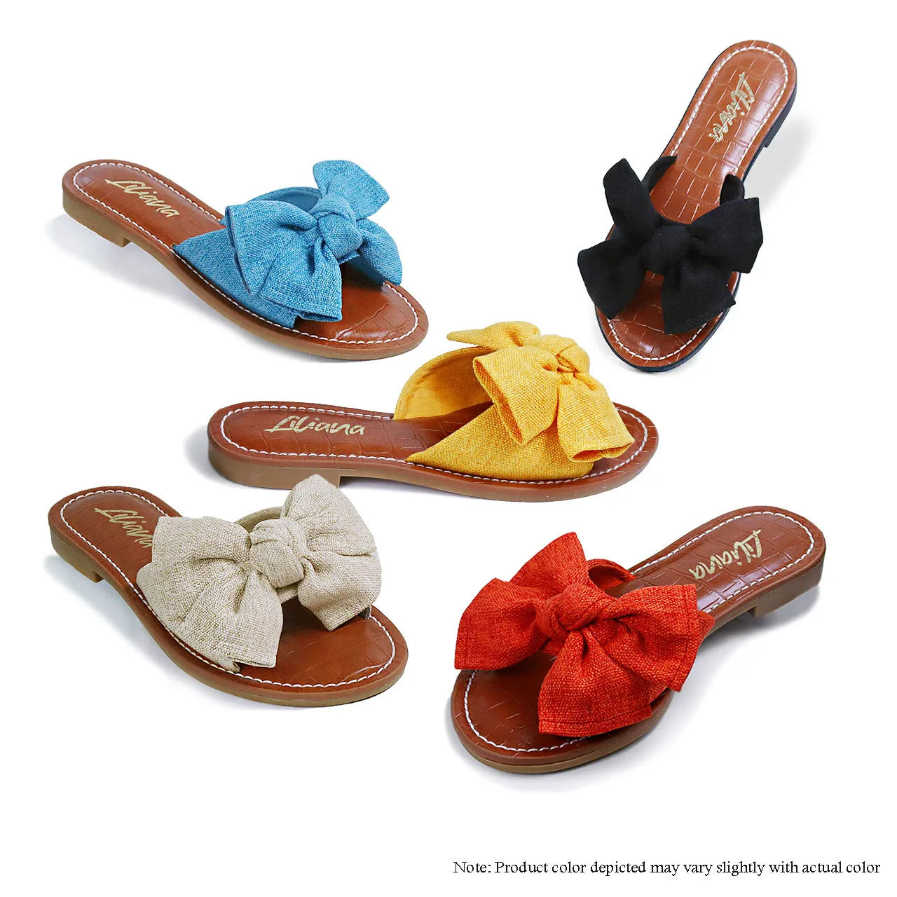 CLARISSA-1 CROC FOOTBED BOW SANDAL - BLUE