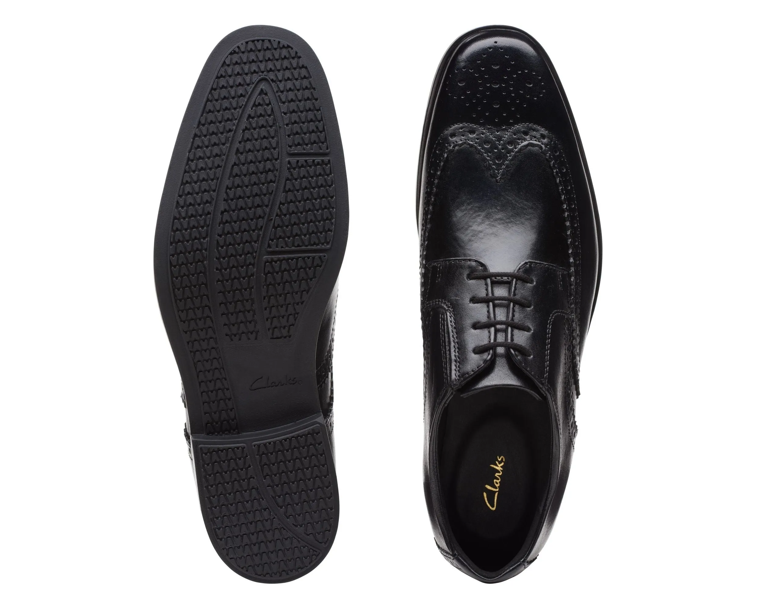 Clarks Howard Wing Black Leather