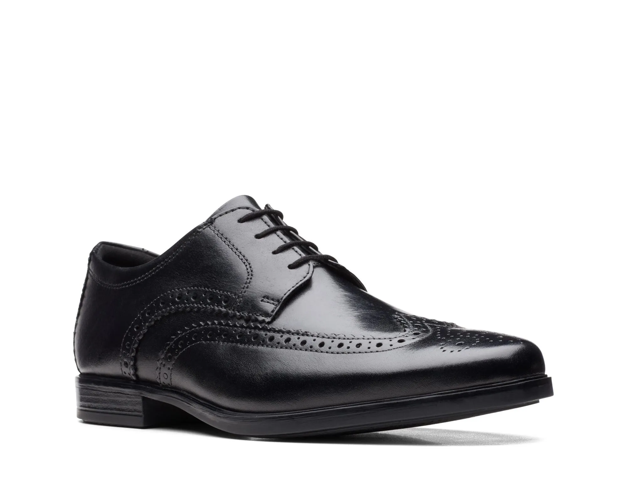 Clarks Howard Wing Black Leather
