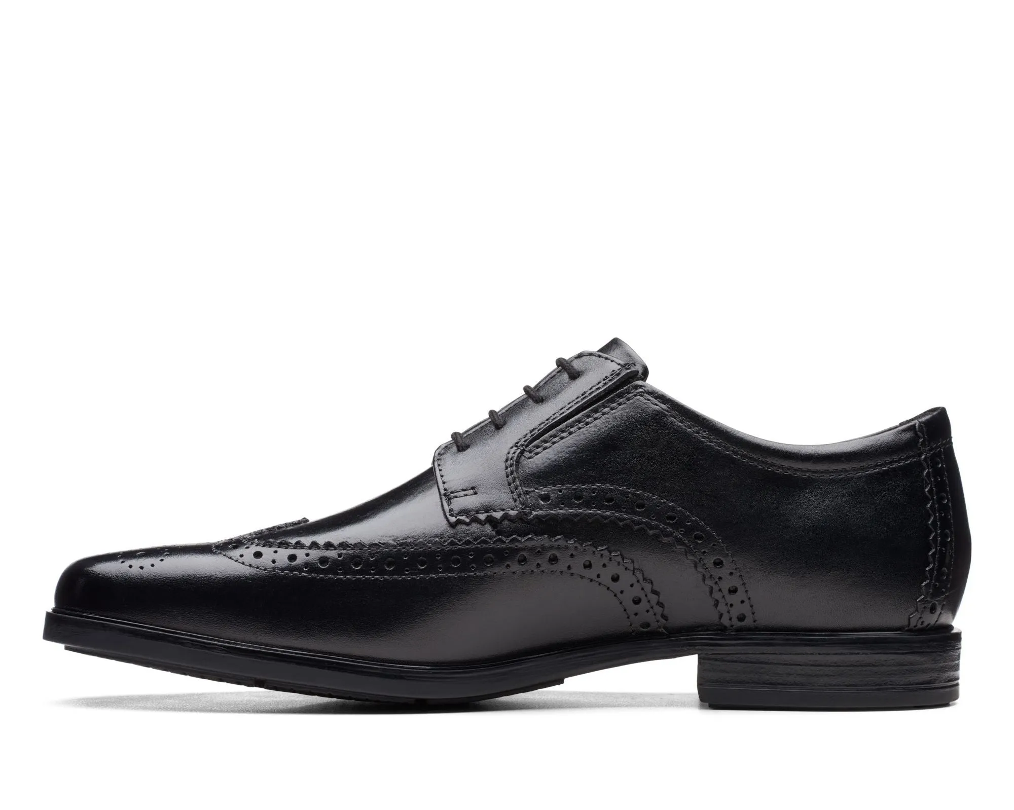 Clarks Howard Wing Black Leather
