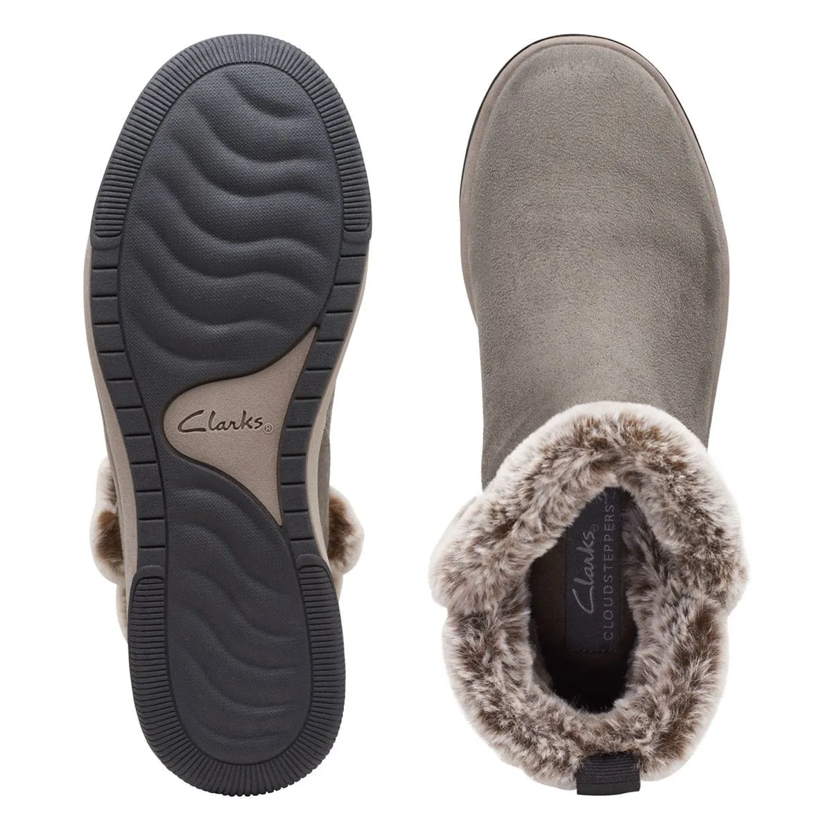Clarks Women's Breeze Fur Boots- Dark Olive