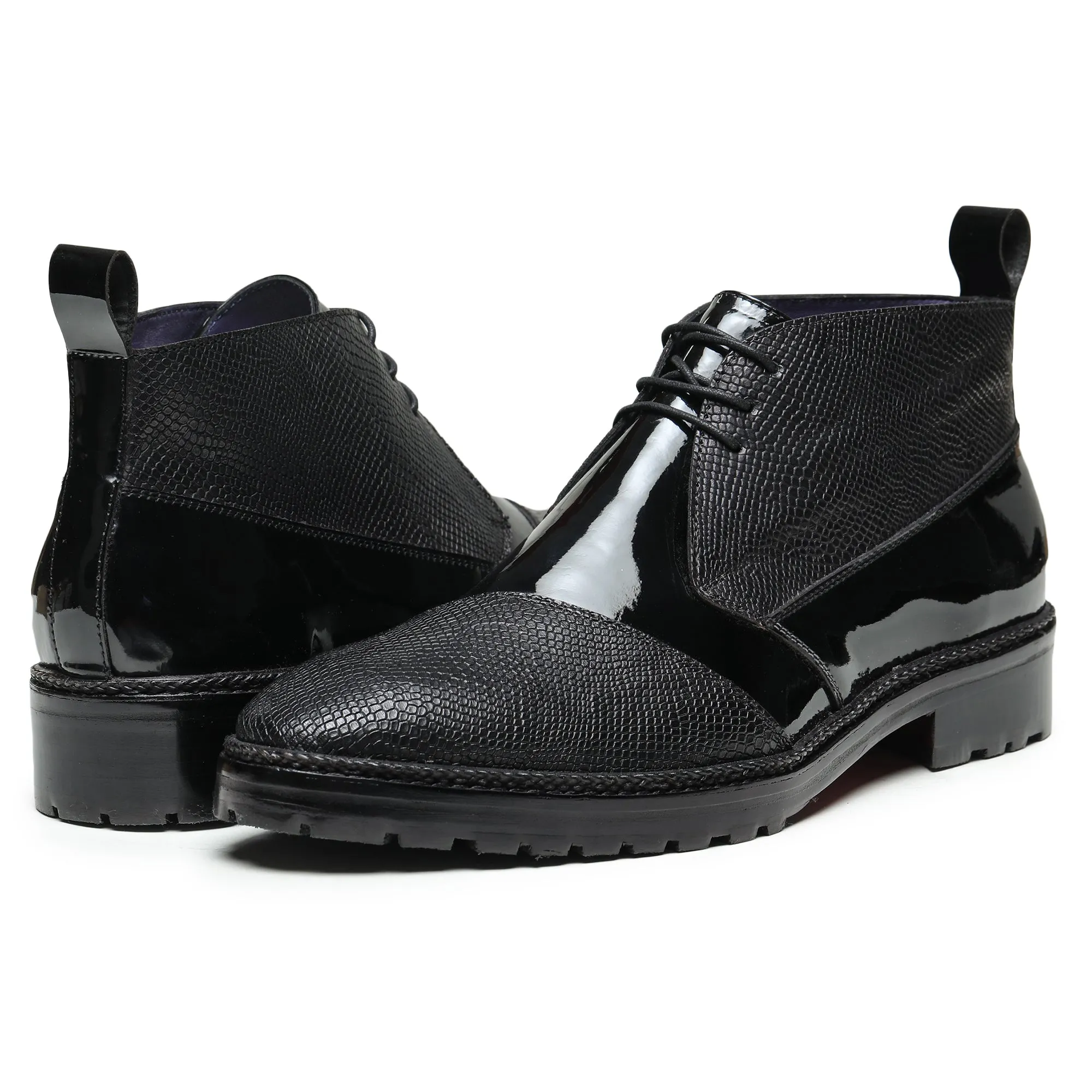 Classic Chukka Boot- Patent Black