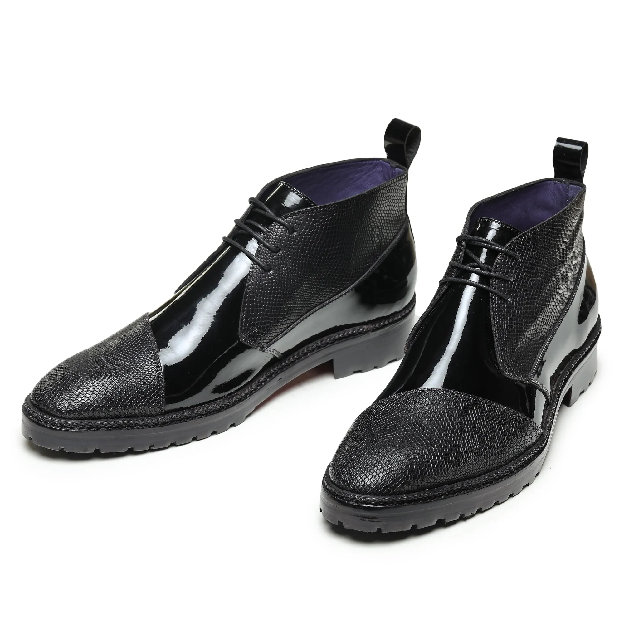 Classic Chukka Boot- Patent Black