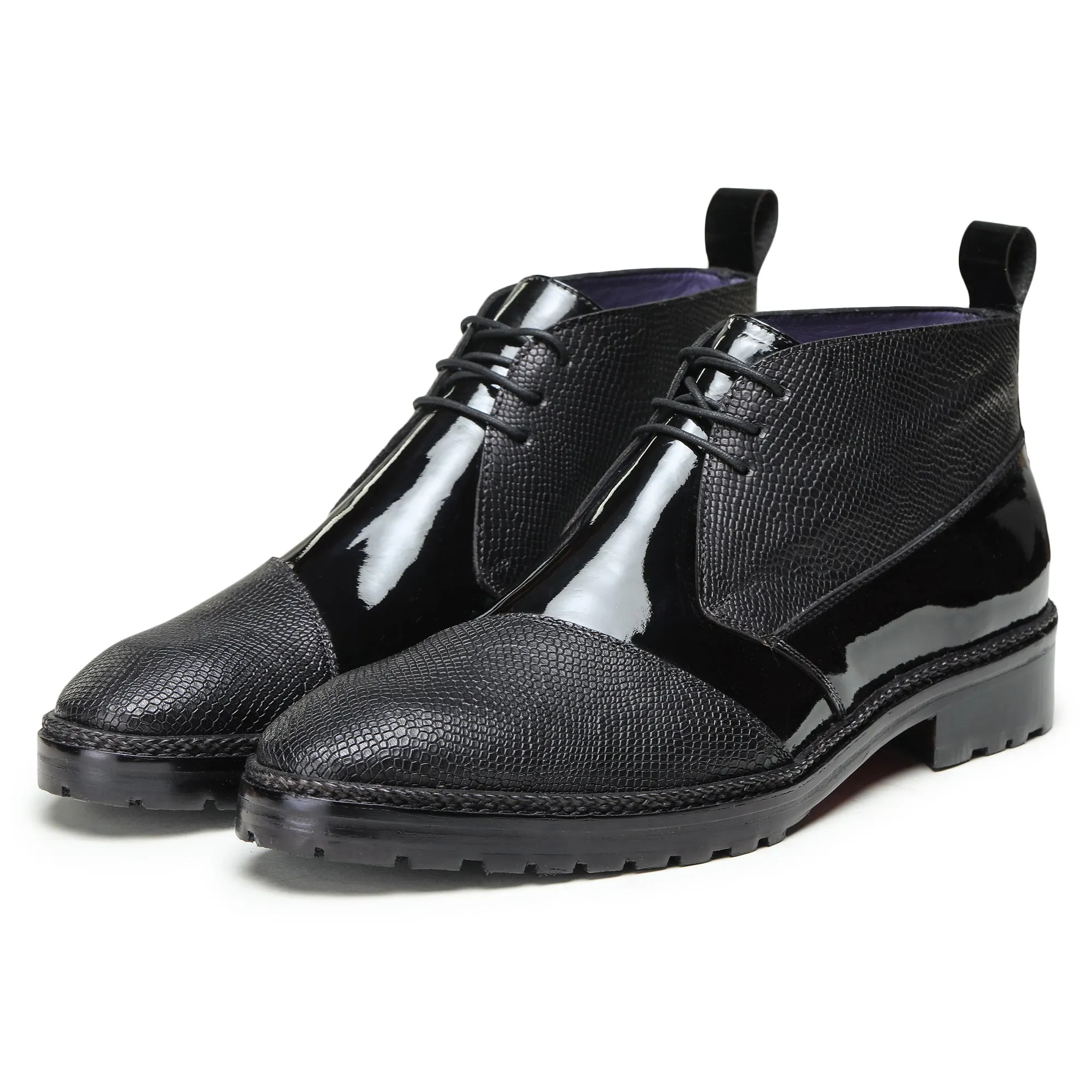 Classic Chukka Boot- Patent Black