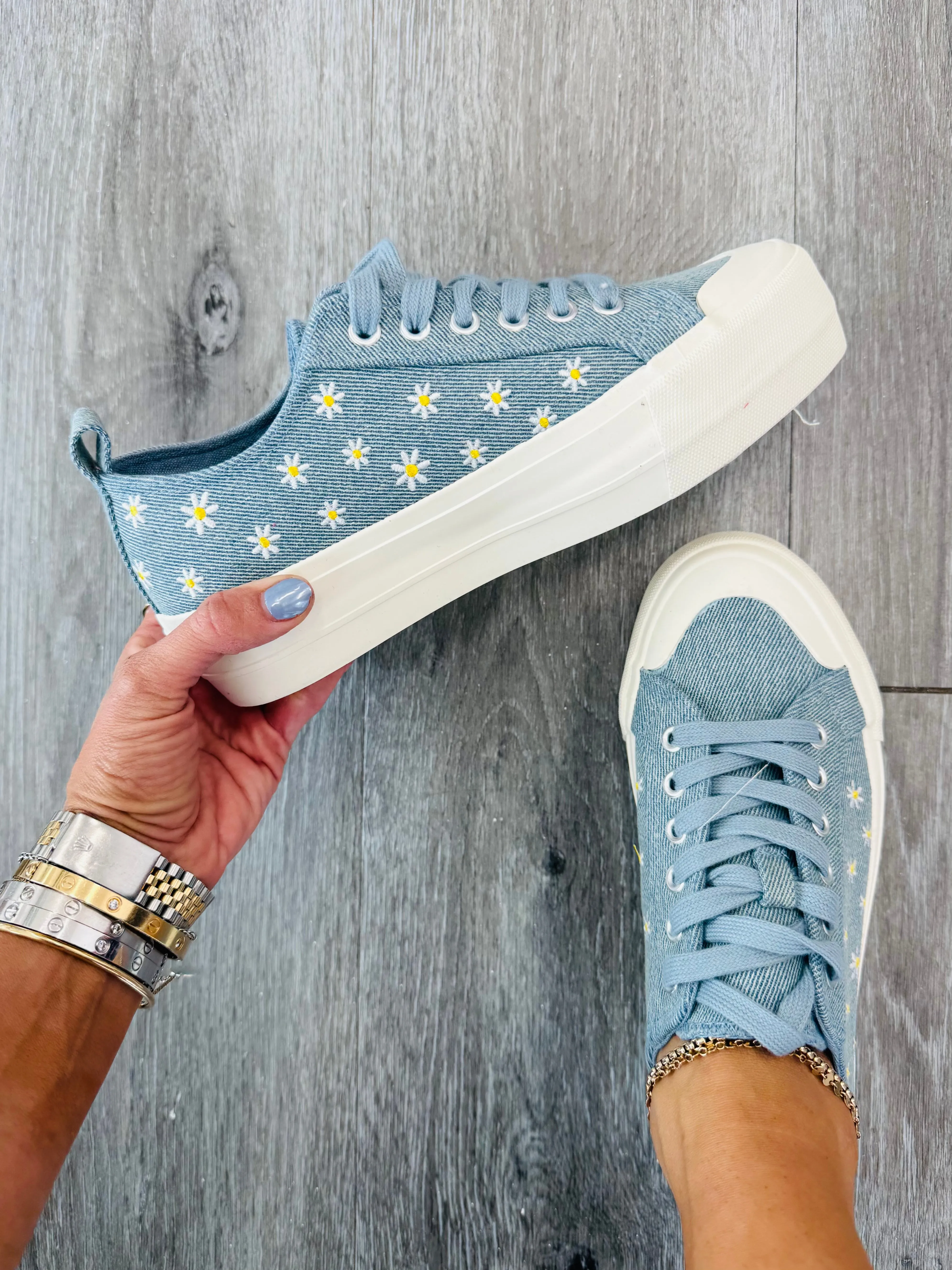 Corkys Take The Lead Denim Daisy Sneakers