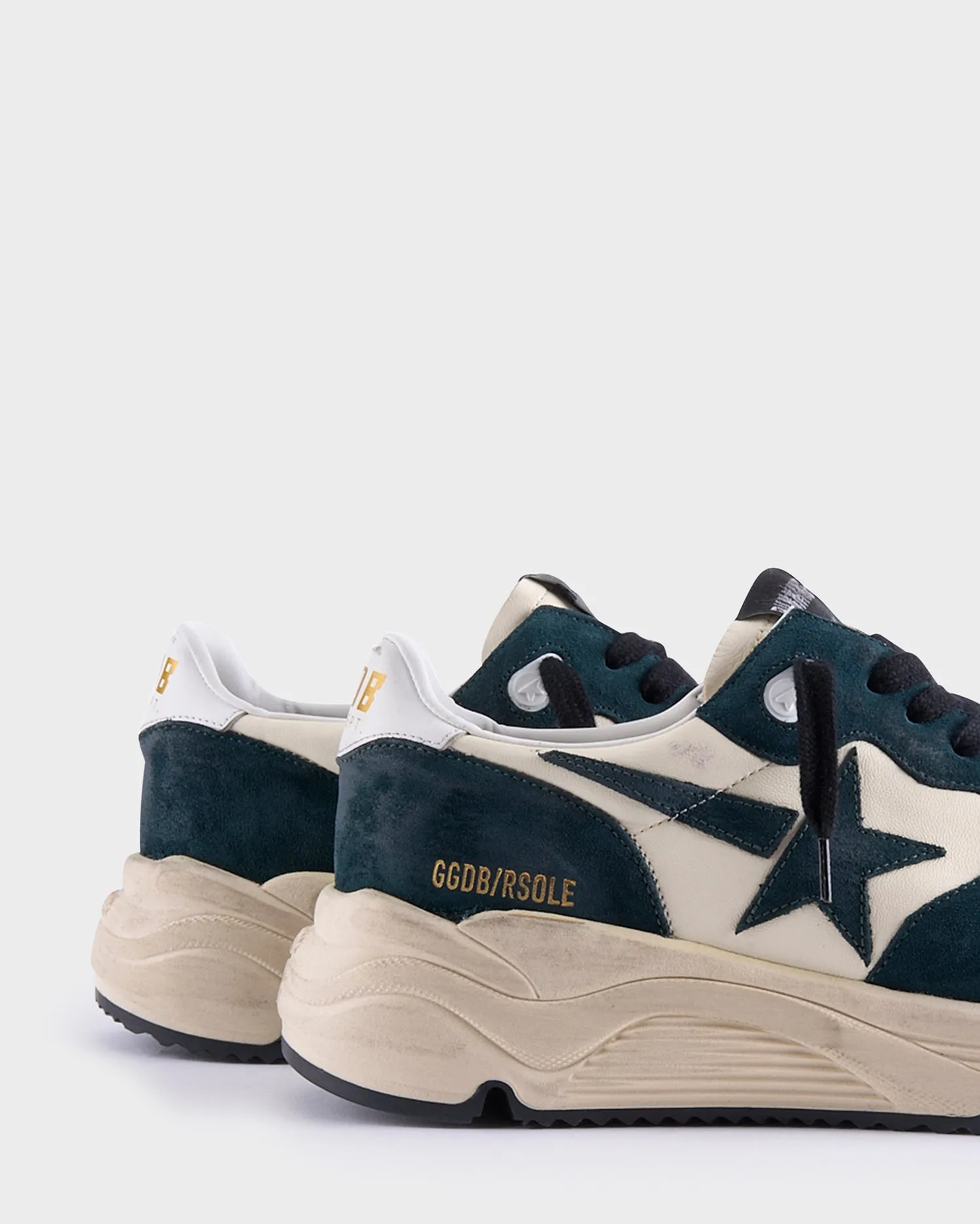 Dark Green And White Running Sneakers