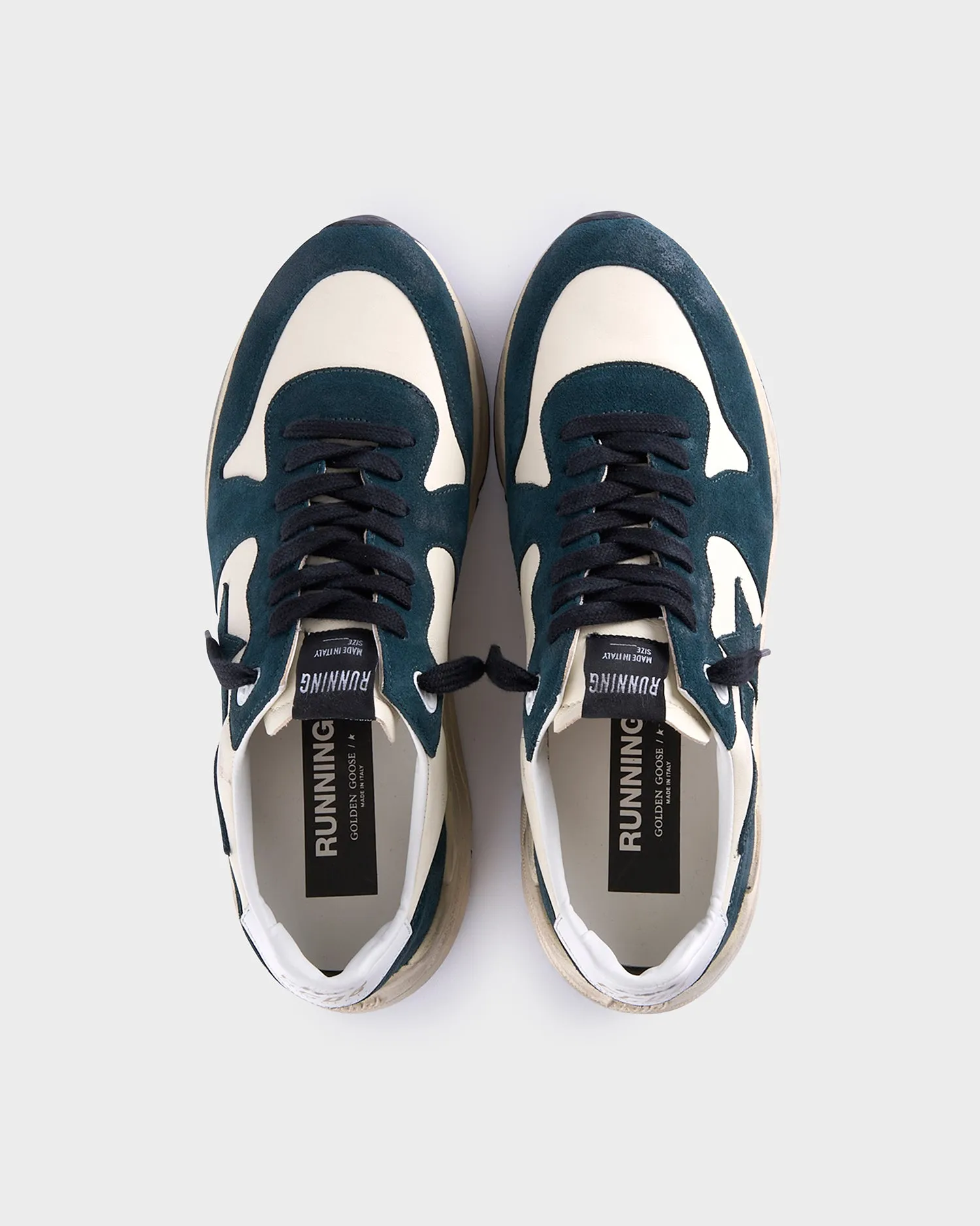 Dark Green And White Running Sneakers