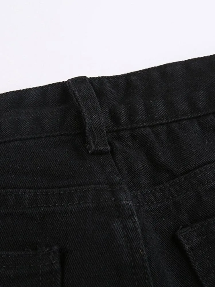 Distressed Y2K Flare High Waisted Jeans