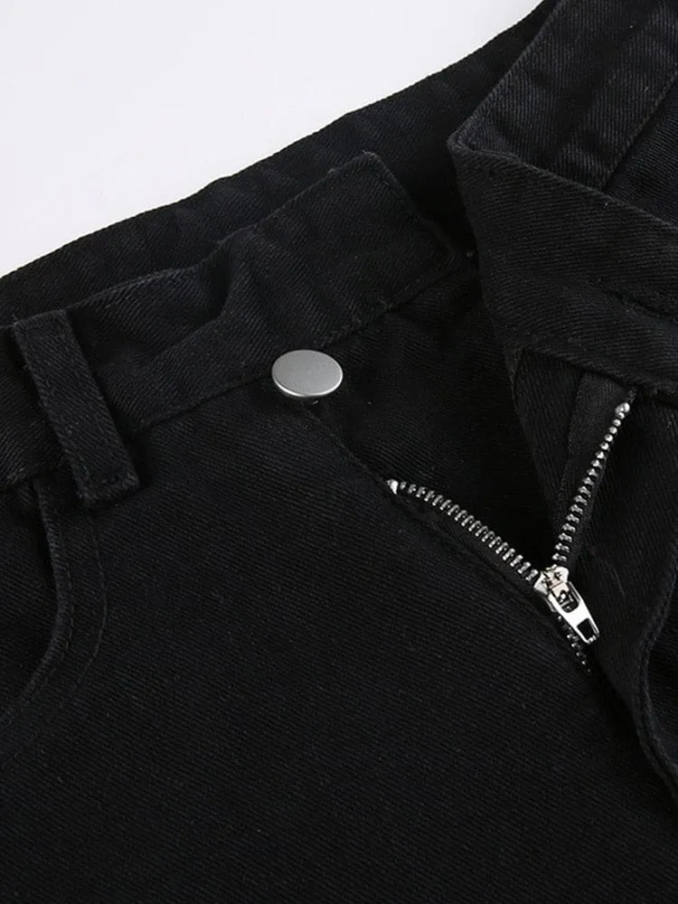 Distressed Y2K Flare High Waisted Jeans