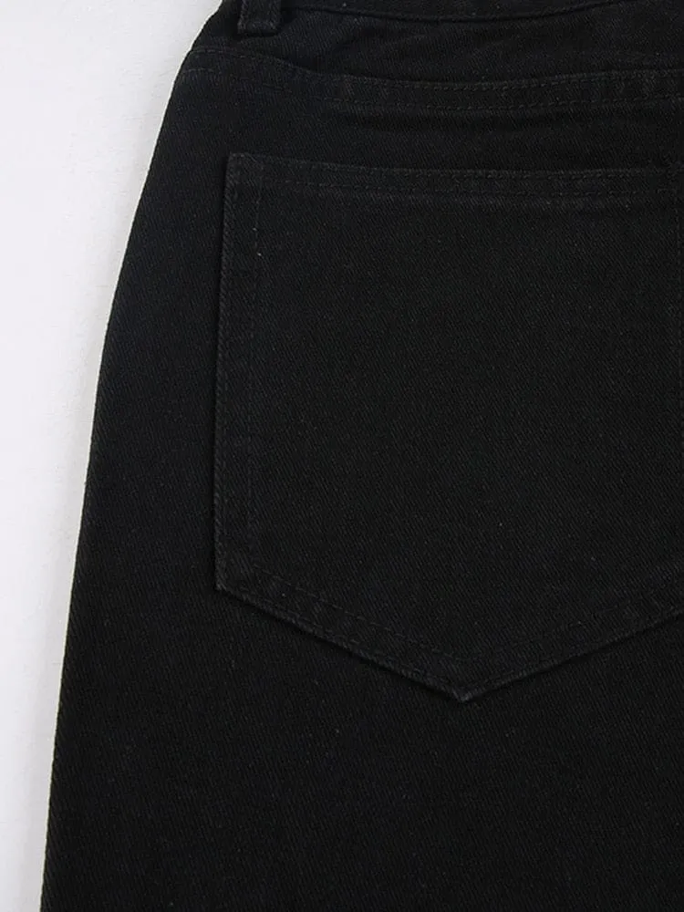 Distressed Y2K Flare High Waisted Jeans