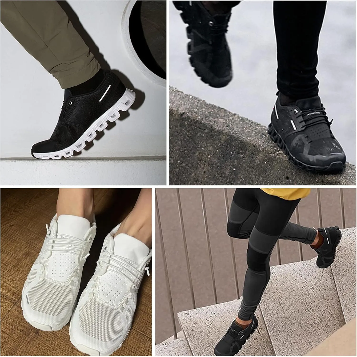Elastic Shoelaces for On Cloud Sneakers, 1/10" (2.5mm) Stretchy Round Bungee Strings Replacement Speed Laces