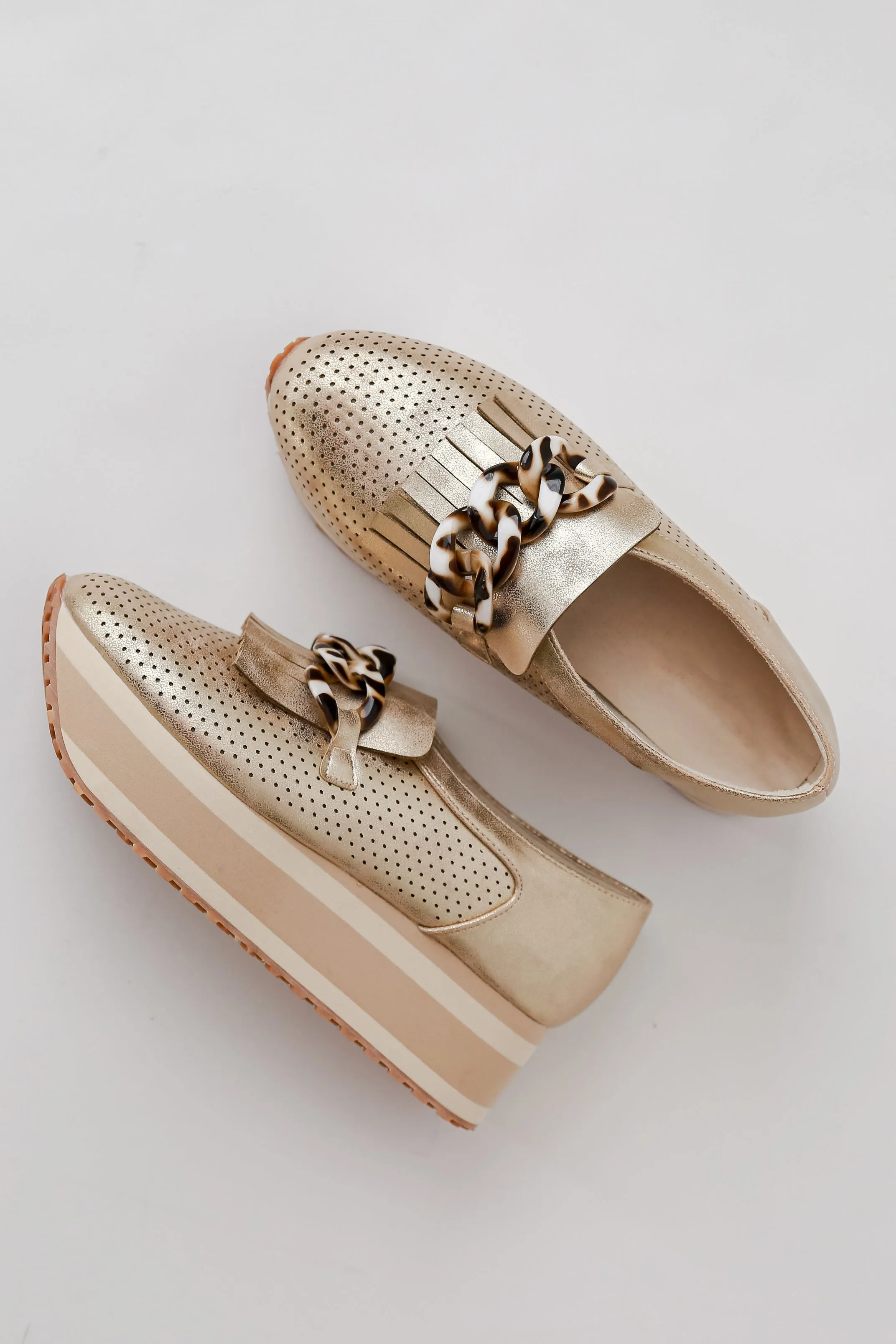 FINAL SALE - Teach You How Gold Platform Sneakers