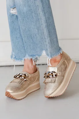 FINAL SALE - Teach You How Gold Platform Sneakers