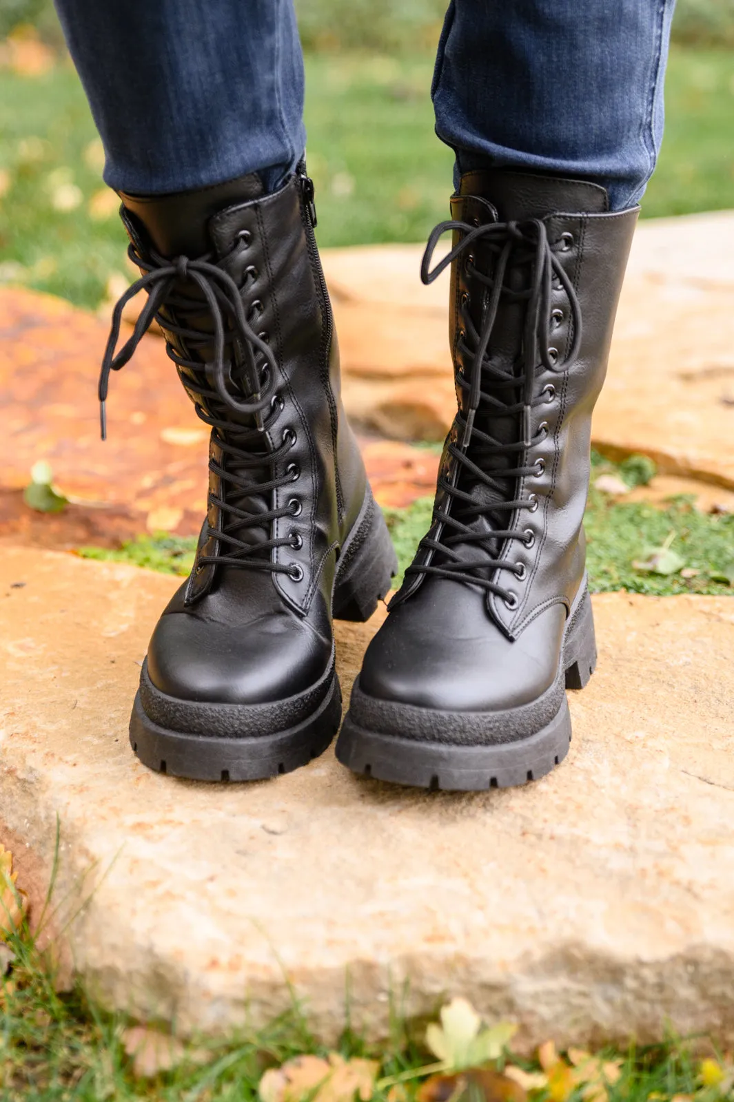 Fresh Feels Combat Boots In Black - 11/15/2022