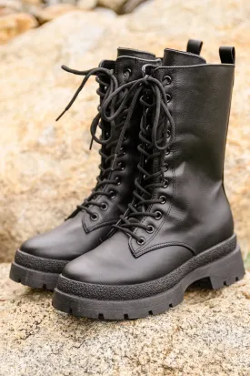 Fresh Feels Combat Boots In Black - 11/15/2022