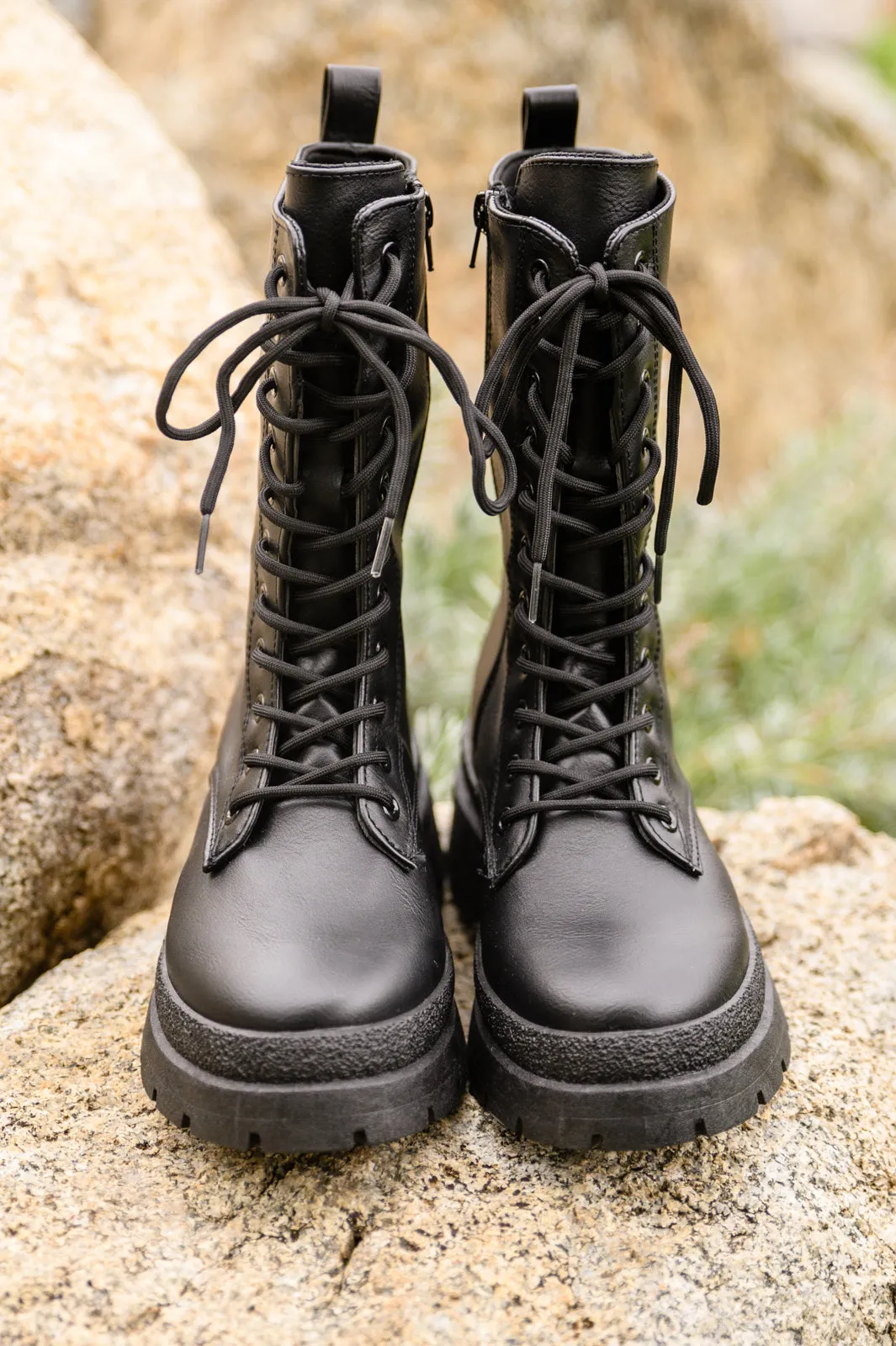 Fresh Feels Combat Boots In Black - 11/15/2022