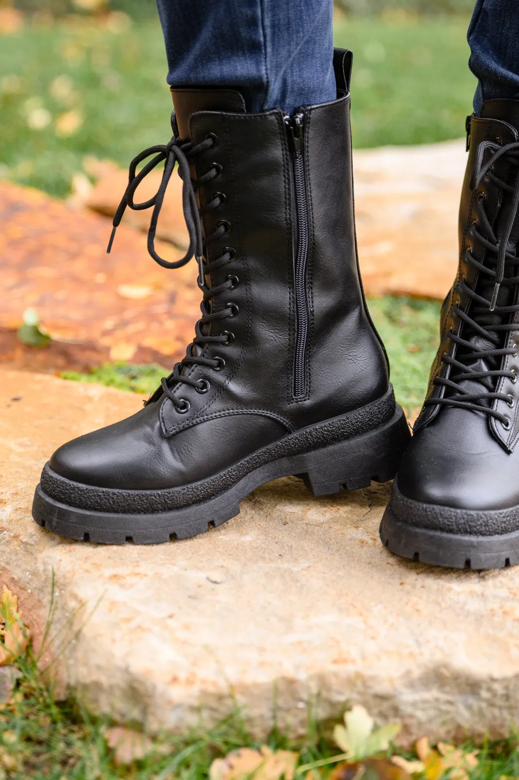 Fresh Feels Combat Boots In Black - 11/15/2022