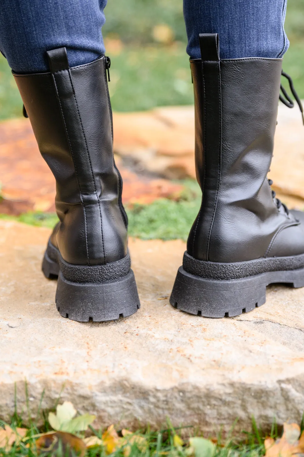 Fresh Feels Combat Boots In Black - 11/15/2022