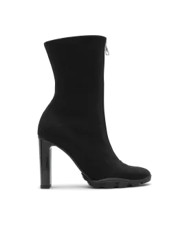 Front Zip Scuba Fabric Boots