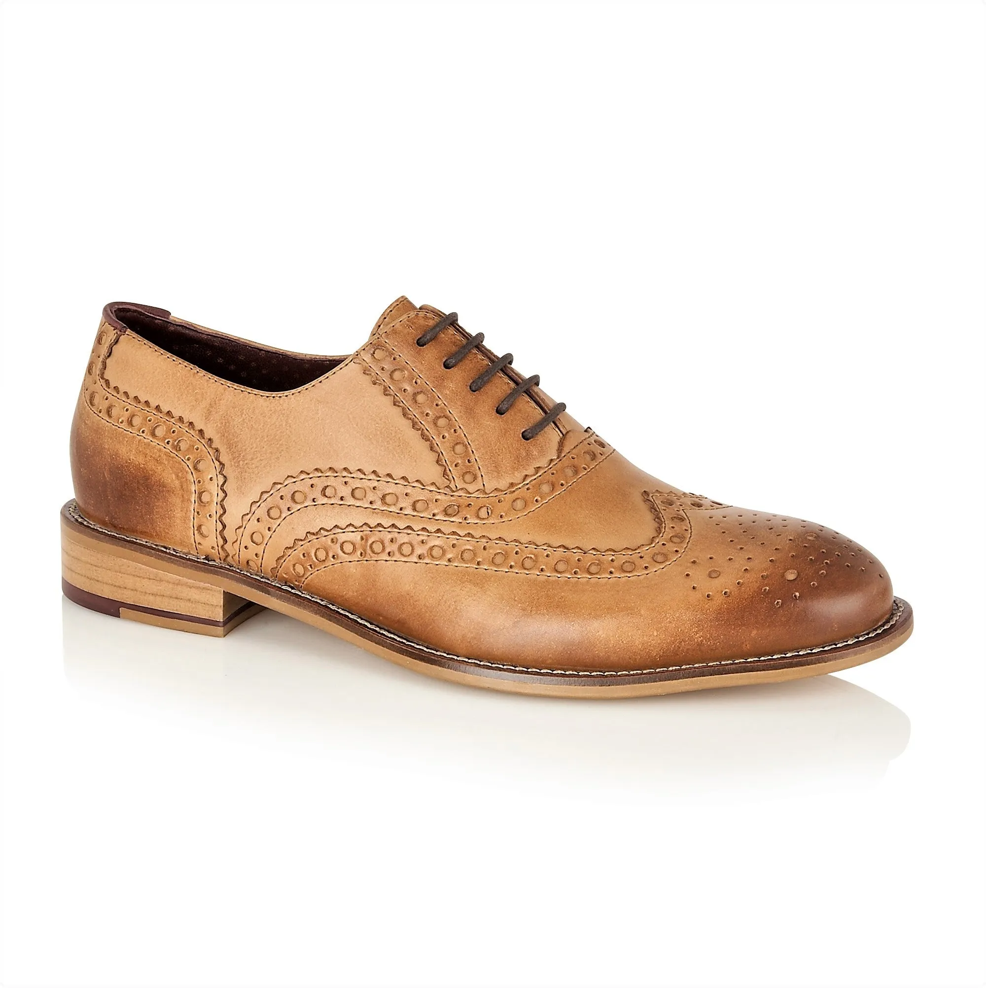 Gatsby Brogue Tan - Wide Fit