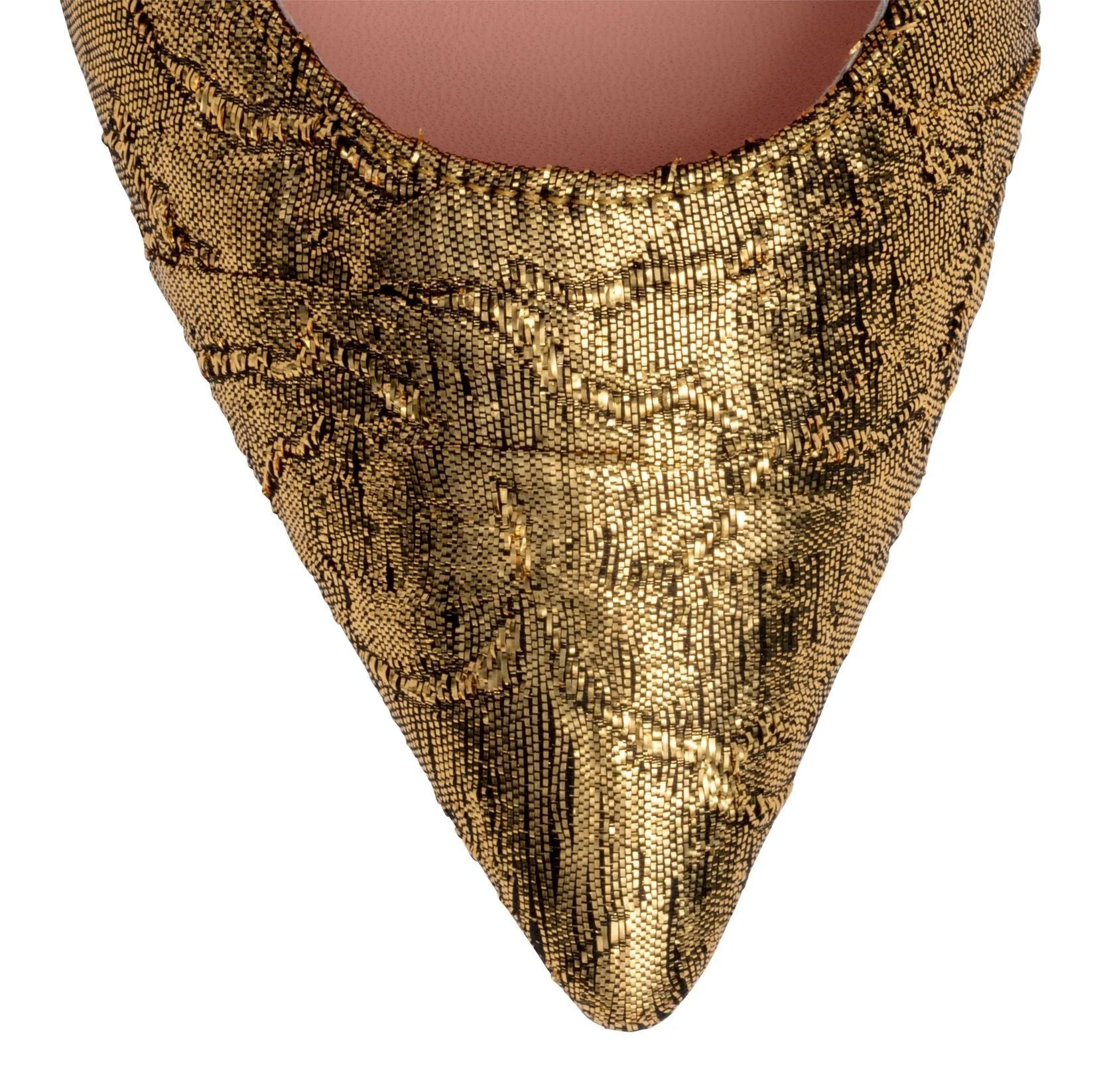 Golden brocade pointed flats