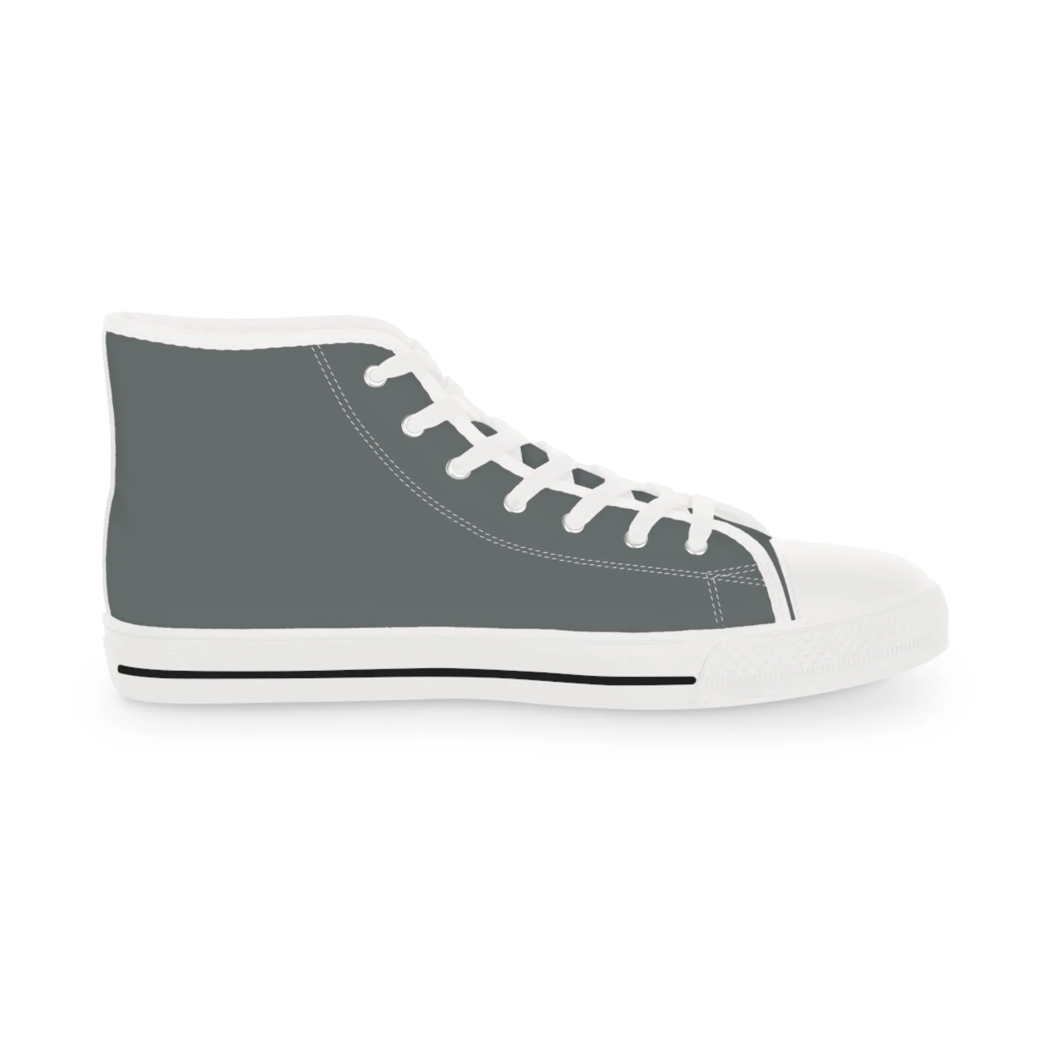 Grey Solid Color Men's High Tops, Modern Minimalist Best Men's High Top Sneakers (US Size: 5-14)