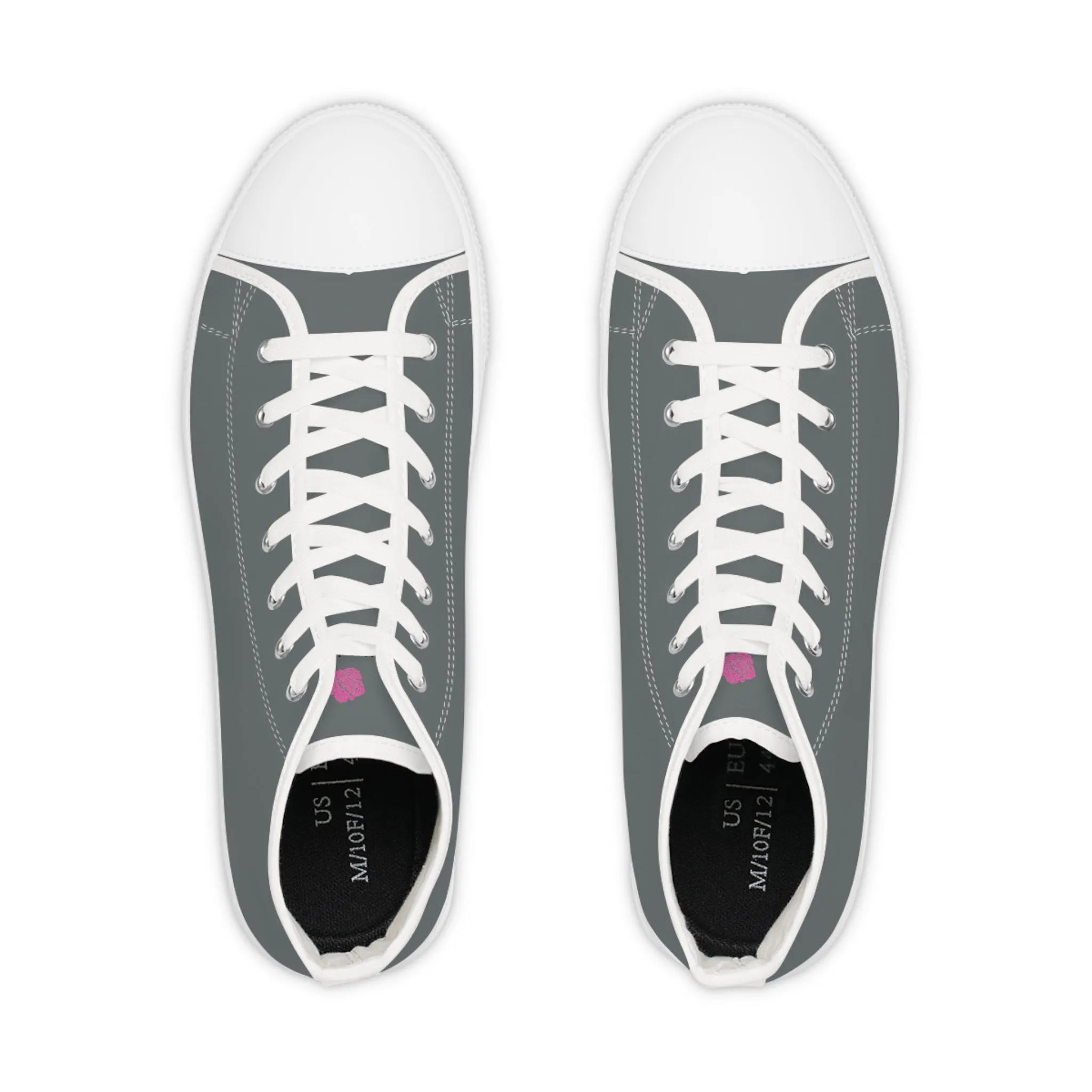 Grey Solid Color Men's High Tops, Modern Minimalist Best Men's High Top Sneakers (US Size: 5-14)