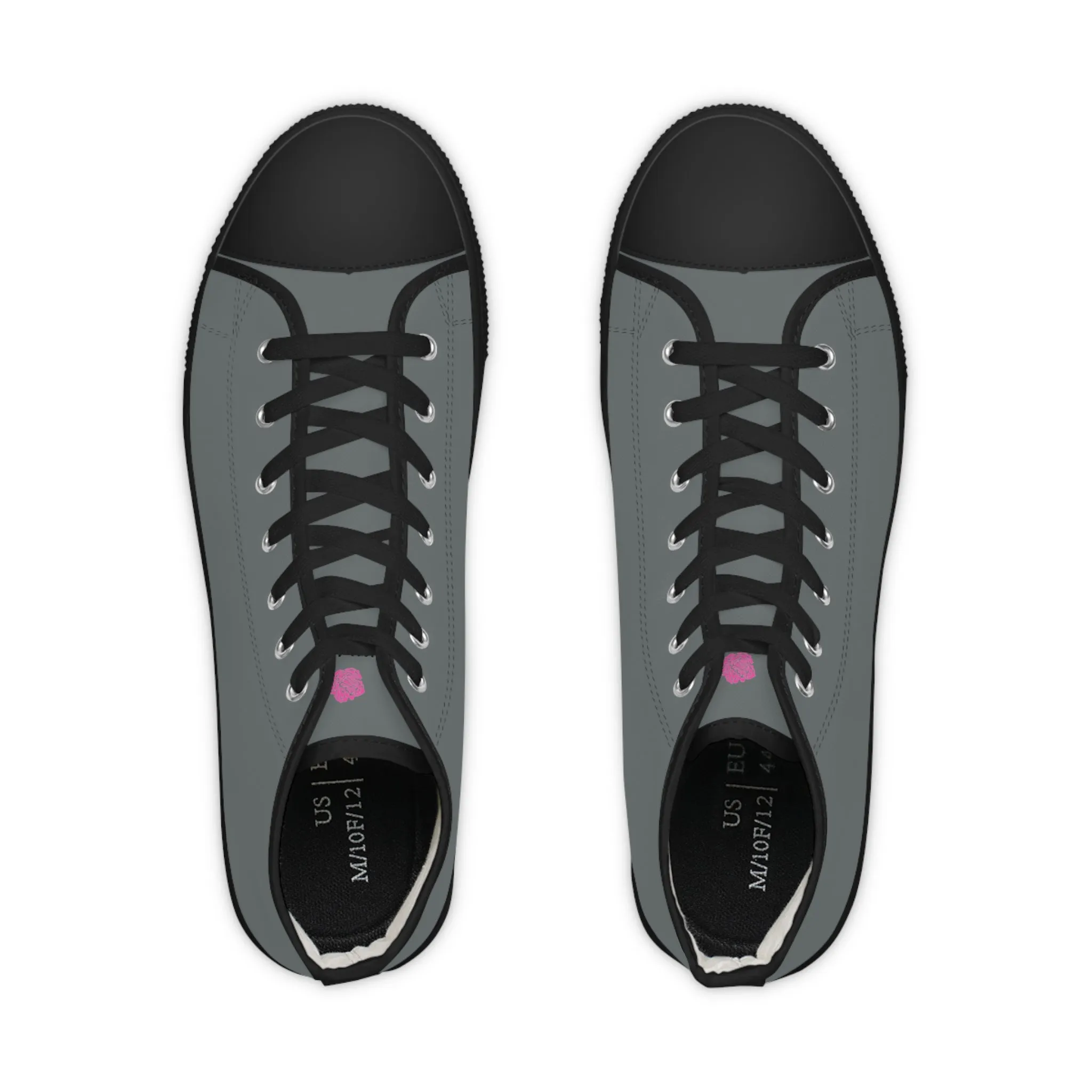 Grey Solid Color Men's High Tops, Modern Minimalist Best Men's High Top Sneakers (US Size: 5-14)
