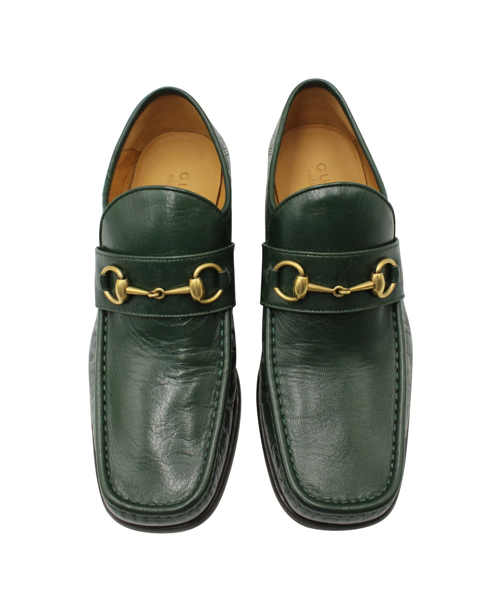 Gucci Horsebit Loafers in Dark Green Calf Leather