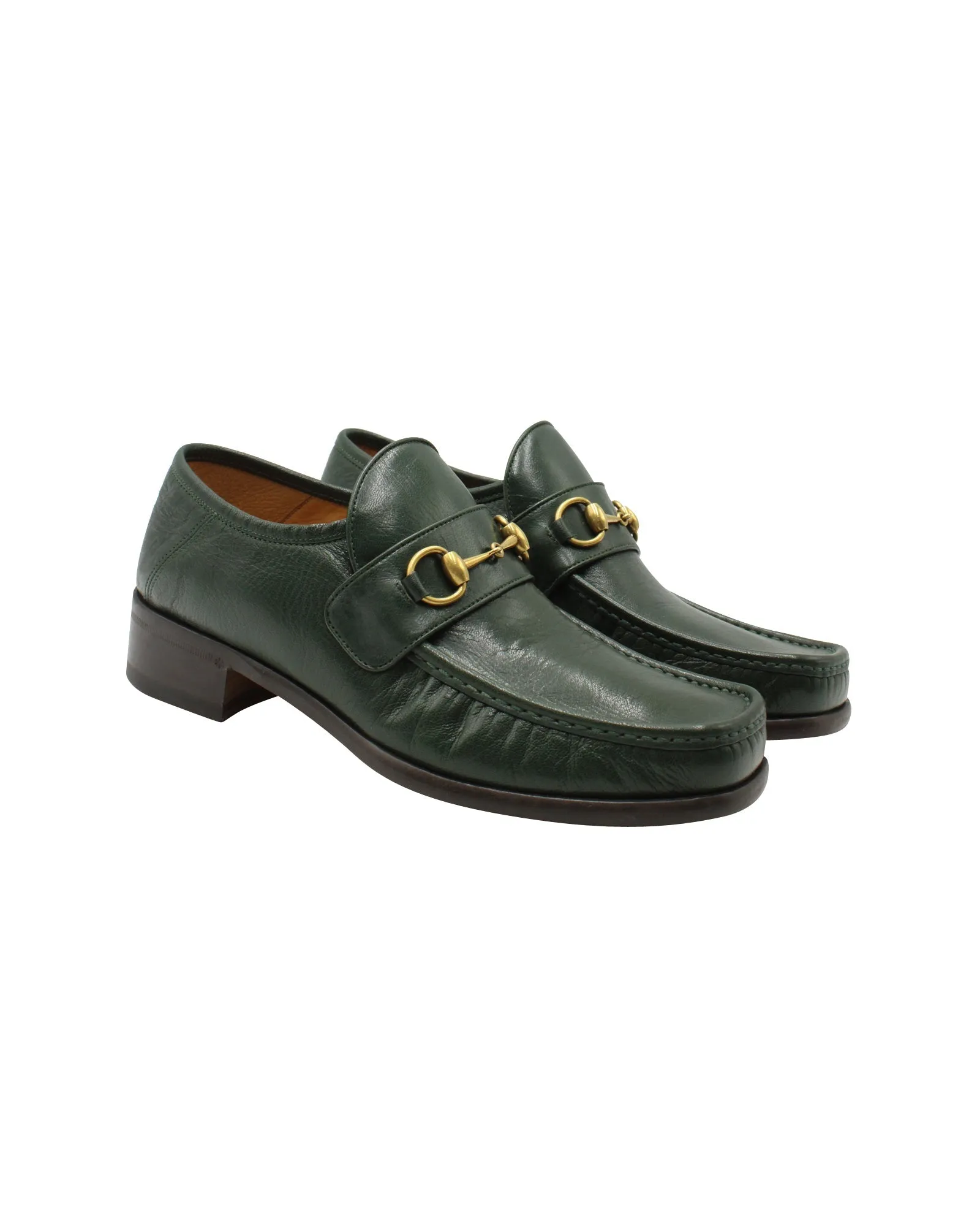 Gucci Horsebit Loafers in Dark Green Calf Leather