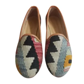 Handwoven Wool Kilim Women's Loafer (Bibi) Size 37 (7)