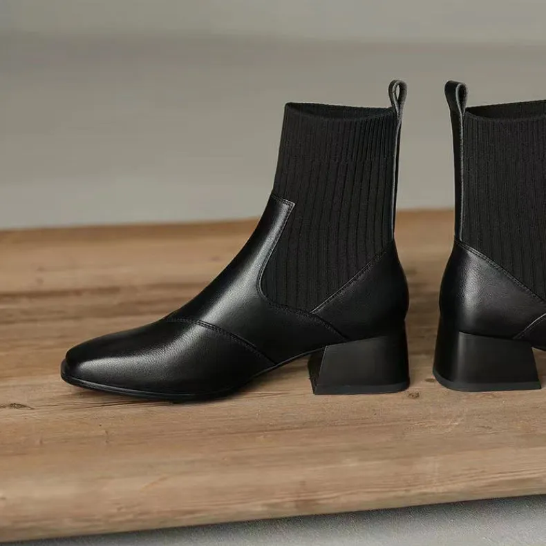 Hebe Knitted Chelsea  Boots