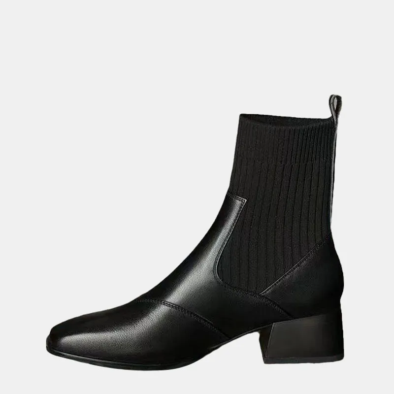 Hebe Knitted Chelsea  Boots