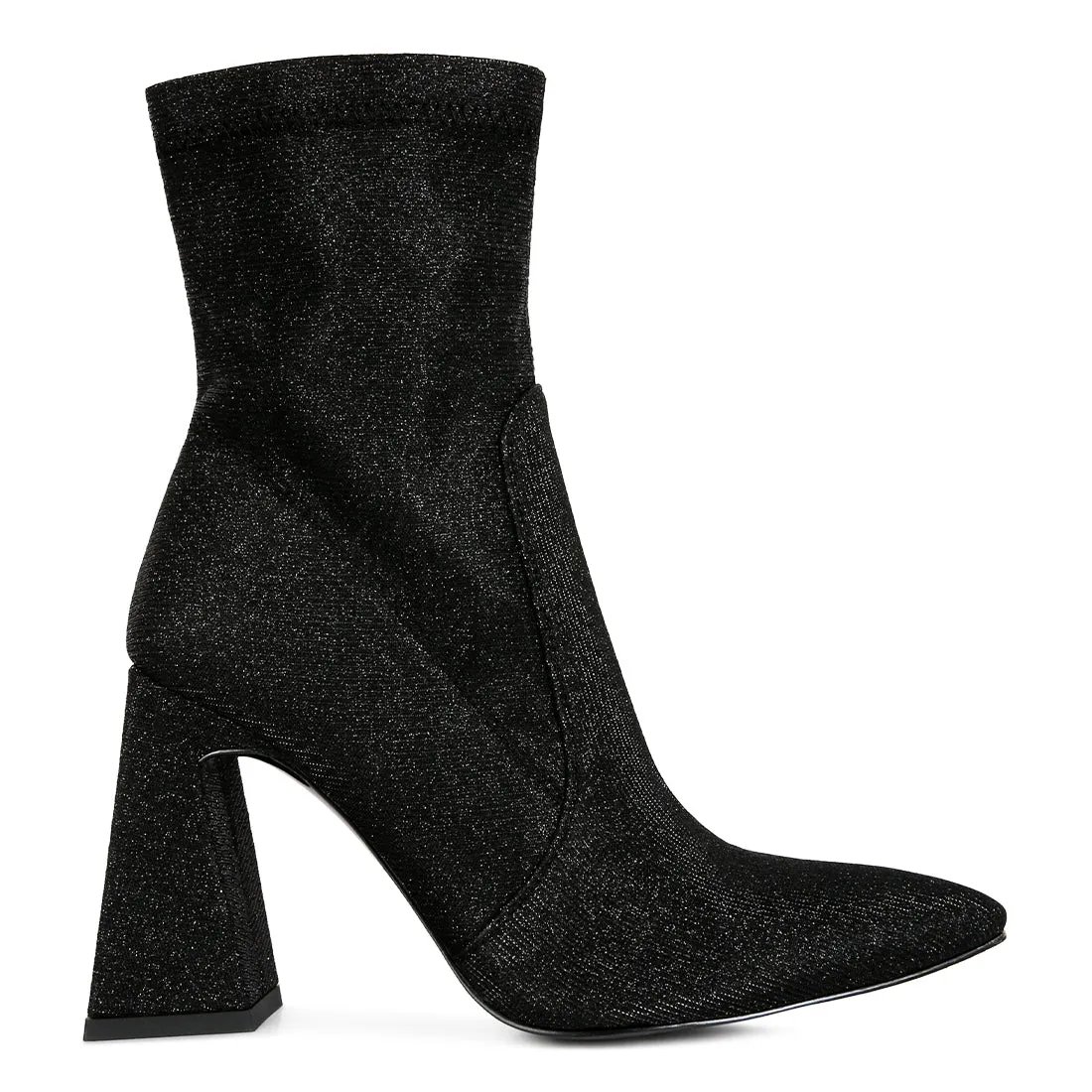 Hustlers Shimmer Block Heeled Ankle Boots