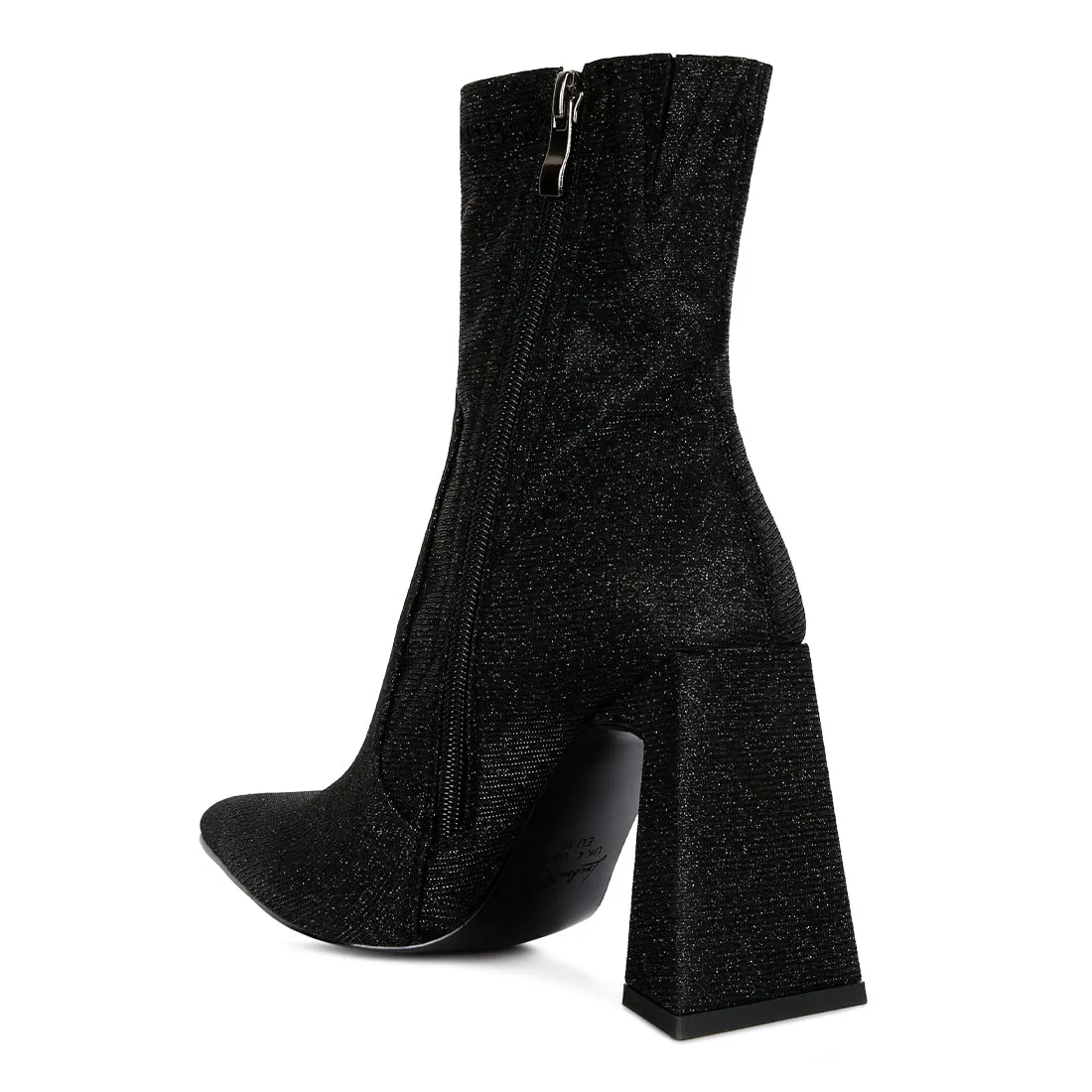 Hustlers Shimmer Block Heeled Ankle Boots