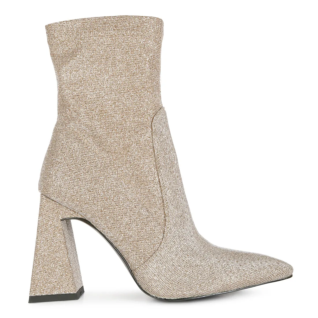 Hustlers Shimmer Block Heeled Ankle Boots