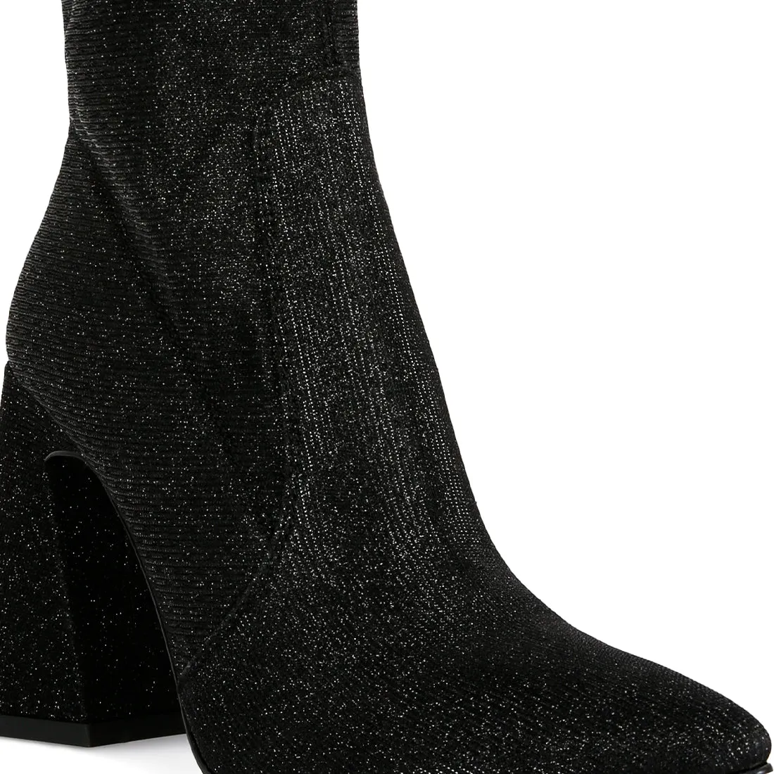 Hustlers Shimmer Block Heeled Ankle Boots